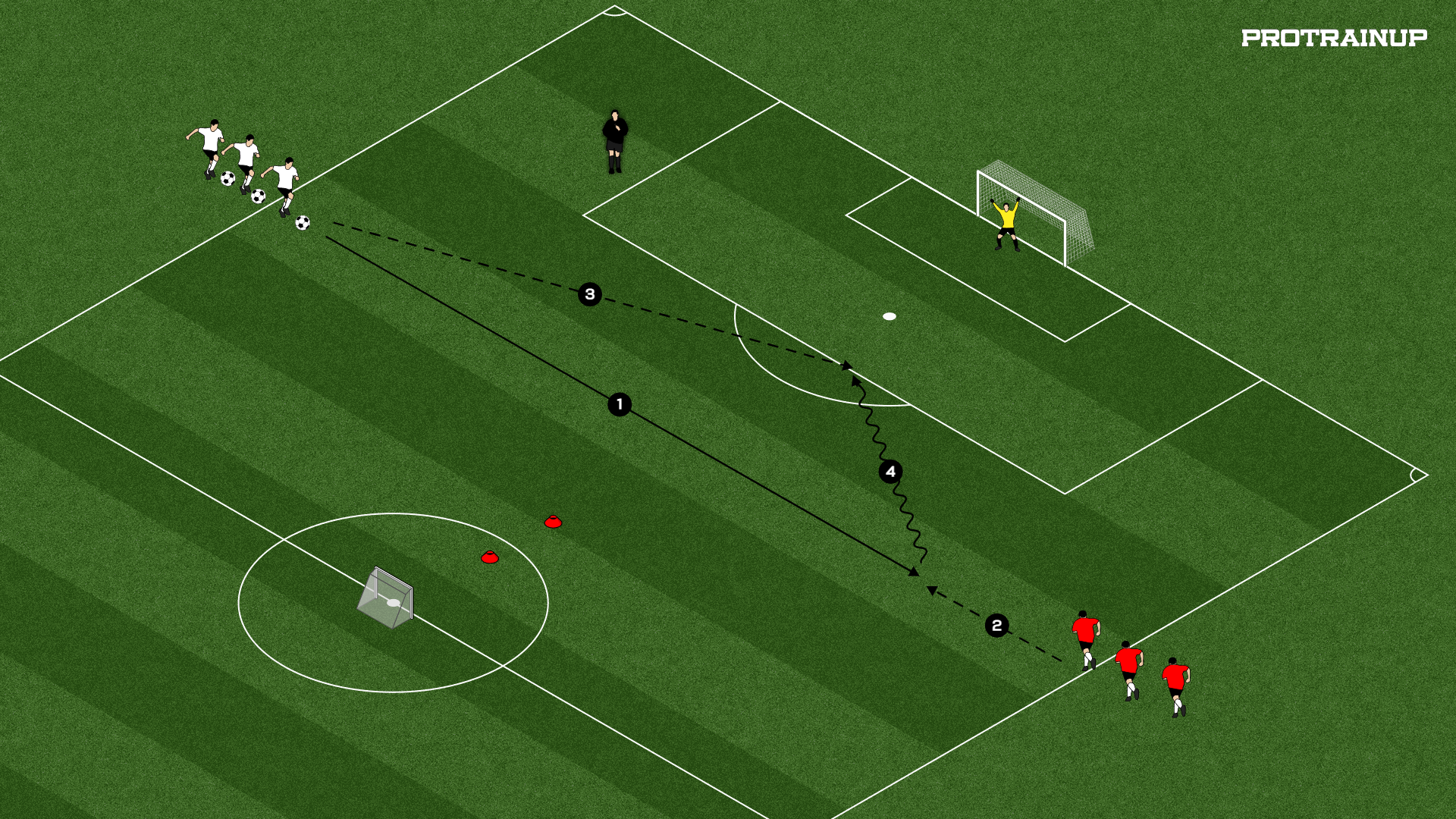 Gra 1vs1 z przeciwnikiem z boku.